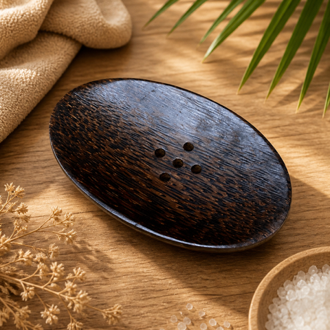 Solid Wooden Soap Dish - dark