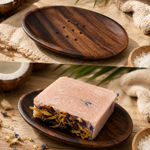 Solid Wooden Soap Dish - light