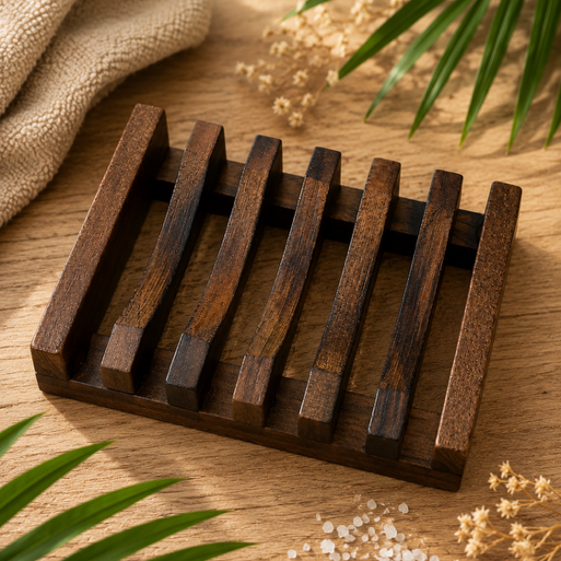 Slatted Wooden Soap Dish